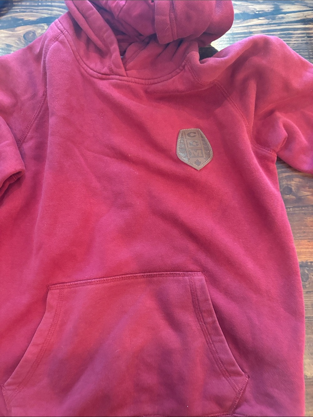 Kids CCM Red Hooded Pullover Sweatshirt - CCM Badge